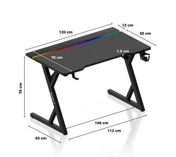 Huzaro - Hero 2.4 Crni RGB Gaming sto_2