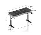 Huzaro - Hero 3.6 Crni Podesivi Gaming sto 140x60cm_small_2