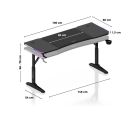 Huzaro - Hero 4.6 Crni RGB Podesivi Gaming sto 160x60cm_small_2