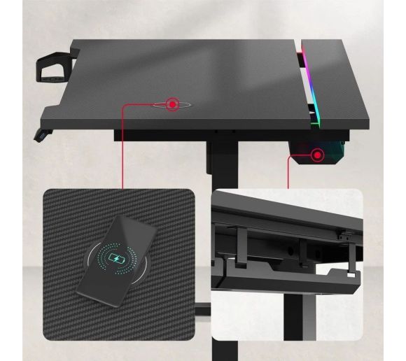 Huzaro - Hero 8.7 Crni RGB Električni podesivi sto 140x70cm_4