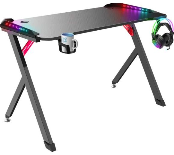 Defender - Gaming sto Spirit 75x120x60cm x 15mm backlight držač za čase crni_0