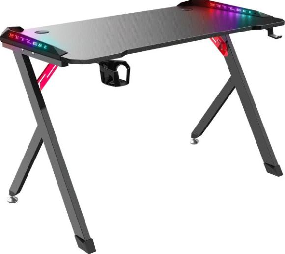 Defender - Gaming sto Spirit 75x120x60cm x 15mm backlight držač za čase crni_2