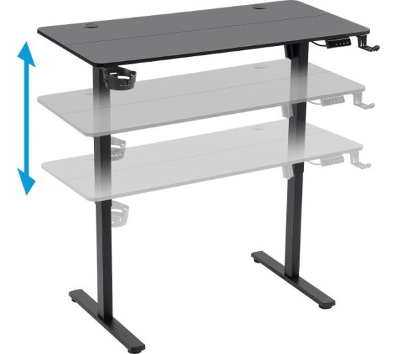 Defender - Gaming sto Saturn 100x60cm x 15mm električni podizač držač za čase crni_3