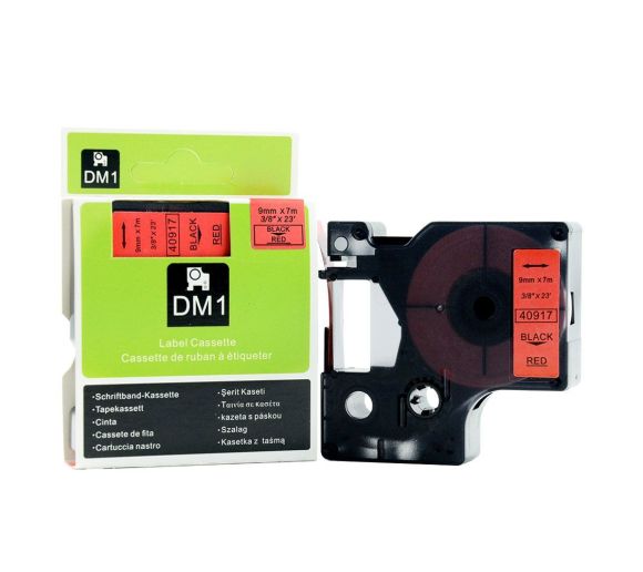 PUTY - Kompatibilna DYMO traka DM1 40917 9mm x 7m crno na crveno_0