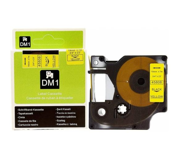 PUTY - Kompatibilna DYMO traka DM1 45808 19mm x 7m crno na zuto_0