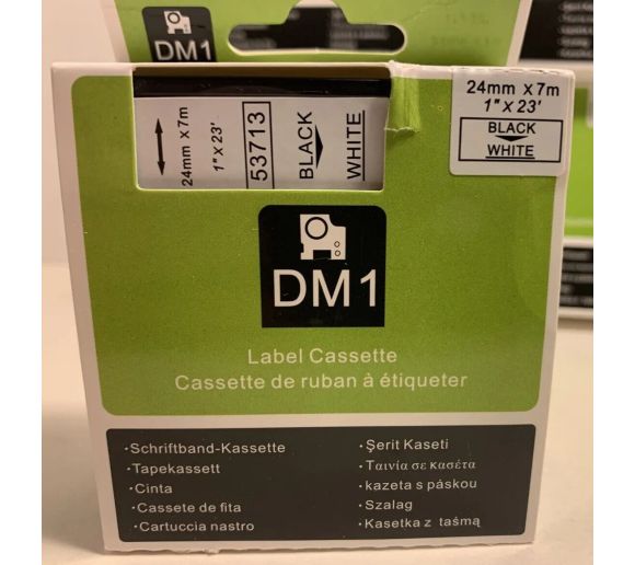 PUTY - Kompatibilna DYMO traka DM1 53713 24mm x 7m crno na belo_0