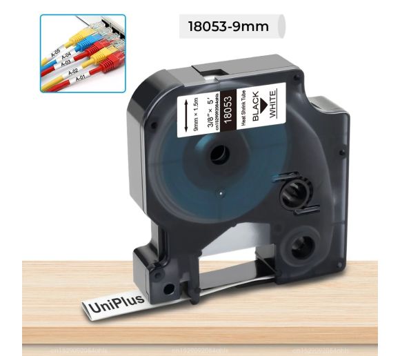 PUTY - Kompatibilna DYMO traka DM1 RHINO 18053 9mm x 1.5m crno na belo heat shrink_0