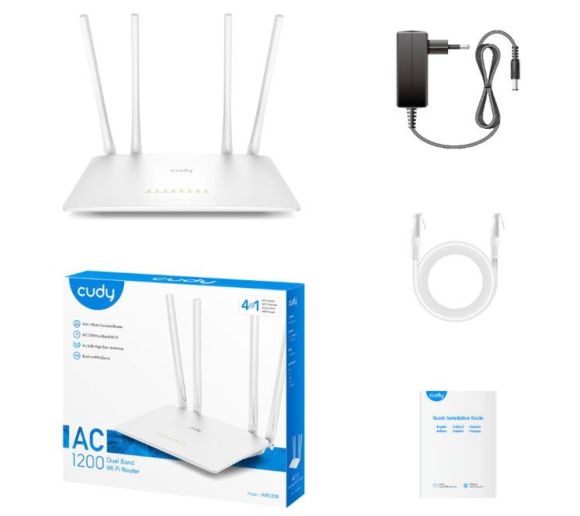Cudy WR1200 AC1200 Dual-Band Wi-Fi Ruter | 4x5dBi Antene |_0