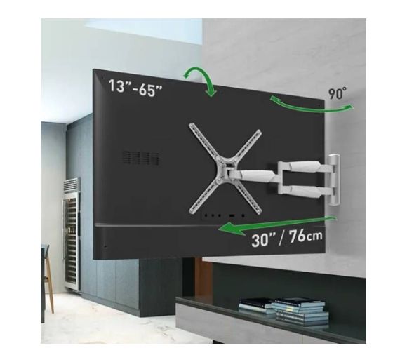 BARKAN - BM343XLW LCD TV zglobni zidni nosač do 65 inča beli za ravne i zakrivljene televizore _1