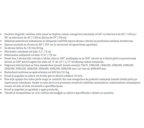BARKAN - BM464L LCD TV zglobni zidni nosač od 13 do 90 inča za ravne i zakrivljene televizore _1