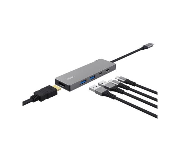 Trust - Adapter TRUST DALYX 5-IN-1 MULTIPORT/alu/siva_1