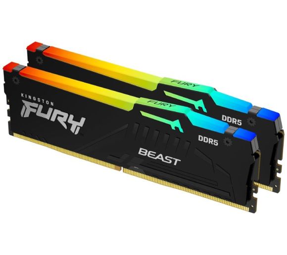 Kingston - DIMM DDR5 32GB (2x16GB kit) 6400MT/s KF564C32BBEAK2-32 FURY Beast Black RGB EXPO _0