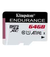 Kingston - MicroSDXC 64GB, High-Endurance, IPX7, -25-85 °C, Class 10 UHS-I U1 A1, Read up to 95MB/s, Write up to 30MB/s