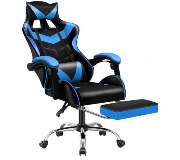 eSports Gaming Stolica Sa Osloncem Za Noge Plava_0
