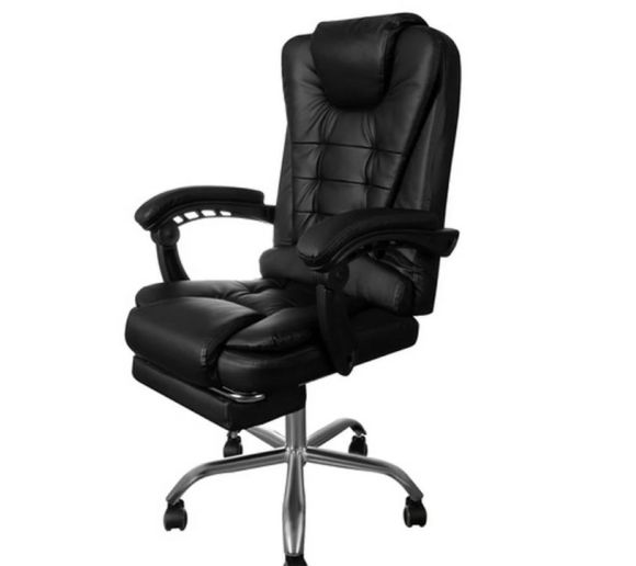 Malatec Ergonomska Kancelarijska Stolica sa Osloncem za Noge | Crna Eko Koža | K-Office.rs_0