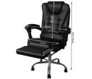 Malatec Ergonomska Kancelarijska Stolica sa Osloncem za Noge | Crna Eko Koža | K-Office.rs_small_1