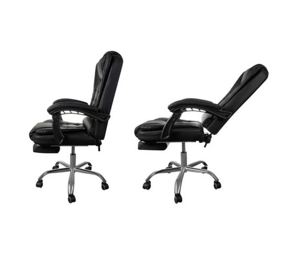 Malatec Ergonomska Kancelarijska Stolica sa Osloncem za Noge | Crna Eko Koža | K-Office.rs_2