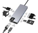 Stars Solutions - Adapter Stars Solutions USB-C na HDMI/VGA/USB/SD/TF/LAN/PD sivi_small_0