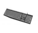NAUTILUS, Slim Multimedia Keyboard US, Spill Proof, USB, Black/Grey_small_0