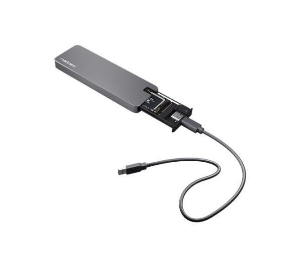 RHINO M.2 NVME, SSD External Enclosure, M.2 NVMe/PCIe 2230/2242/2260/2280, Max. 2TB, USB Type-C (3.1 Gen.2), Aluminium/PVC, Space Grey_0