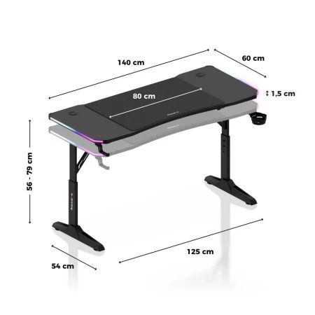Huzaro - Hero 3.6 Crni RGB Podesivi Gaming sto 140x60cm_6