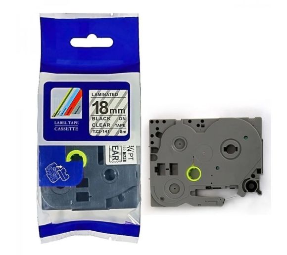 PUTY - Kompatibilna Brother TZe-141 Traka 18mm | Crno na Prozirno |_0
