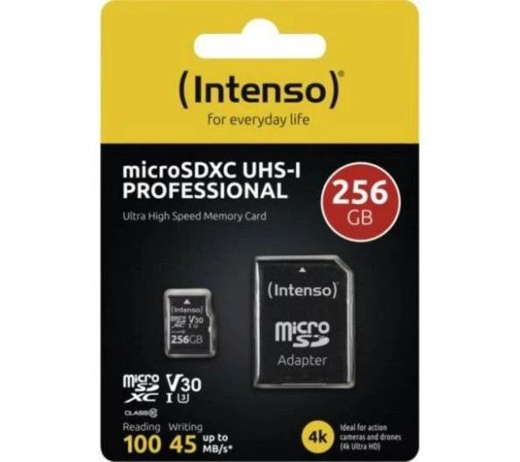 Micro SDXC Intenso 256GB UHS-I Professional 3433492 + adapter_0