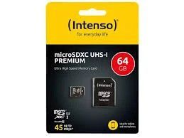 Micro SDXC Intenso 64GB UHS-I Premium 3423490 + adapter_0