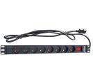 Kabl 230V razvodni PDU panel 19"/1U sa 8 utičnih mesta,1.8m C14 (PDU-8SP-1U-C14)_small_0