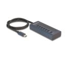 Delock USB 10 Gbps Hub with 7 USB Type-C Ports, 6X Data Ports + 1XData & 20W_small_0
