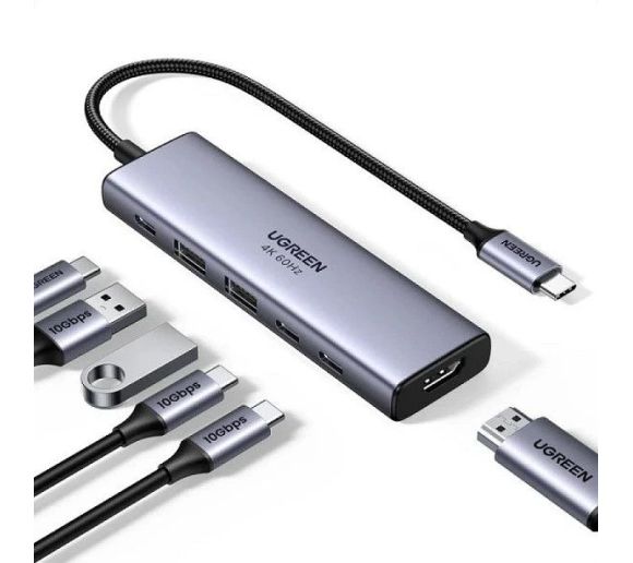 UGREEN CM511 6-in-1 USB-C Hub, 1xHDMI, 3xUSB-A, 1xTF/SD Card Reader_0
