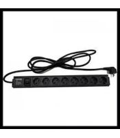 Razvodni PDU panel 19"/1U 220V, 8 mesta, prenaponska zastita, 1.8m (PDU-8SP-1U)