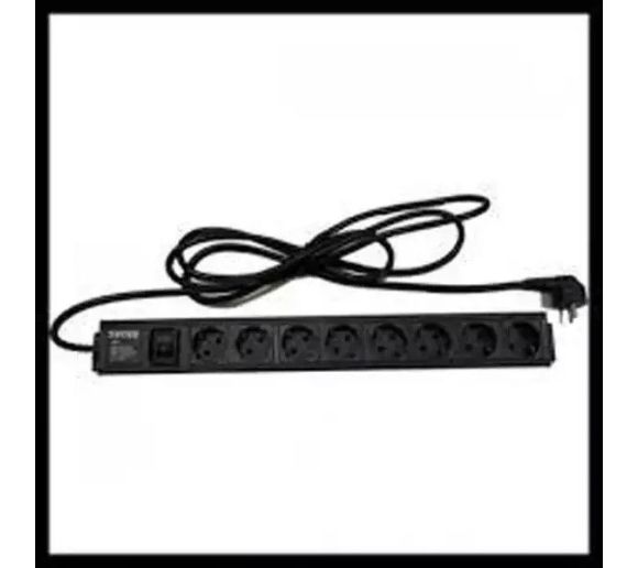 Razvodni PDU panel 19"/1U 220V, 8 mesta, prenaponska zastita, 1.8m (PDU-8SP-1U)_0