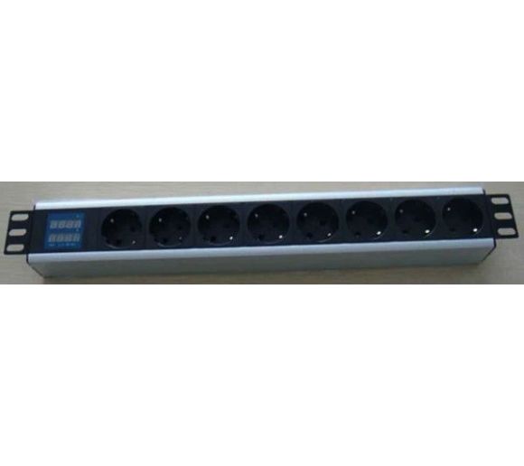 230V razvodni PDU panel 19"/1U sa 8 utičnih mesta, voltmetrom PDU-8SAV-1U_0