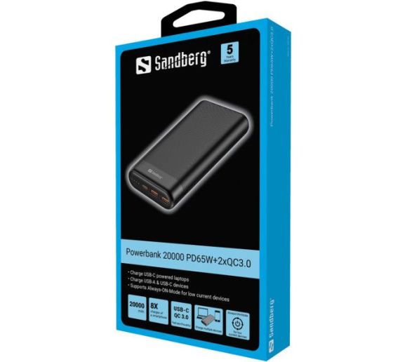 Powerbank Sandberg 420-62 20000mAh 65W+2xQC3.0_3