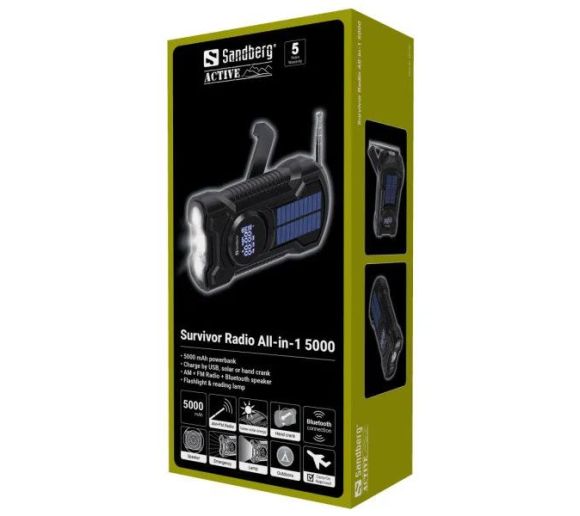Powerbank Sandberg AIO 421-03 radio/zvučnik/solarni punjač/5000mAh_3