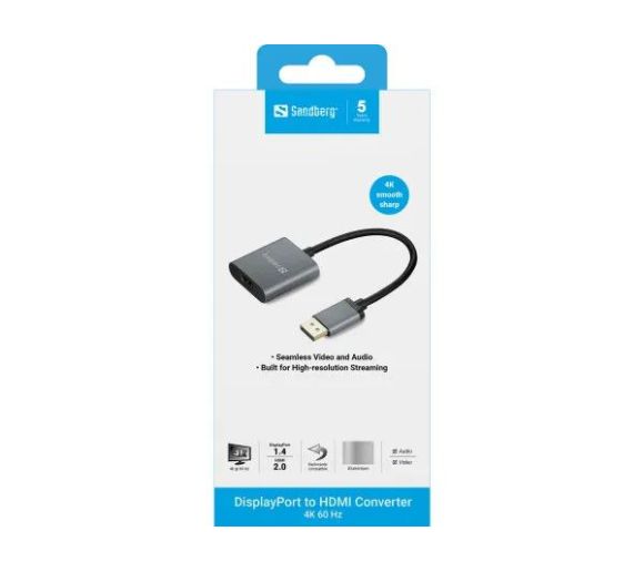 Adapter Sandberg DisplayProt 1.4- HDMI M/F 2.0 4K 509-19_1