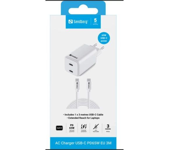 Sandberg 441-76 AC Charger USB-C PD65W EU 3M_4