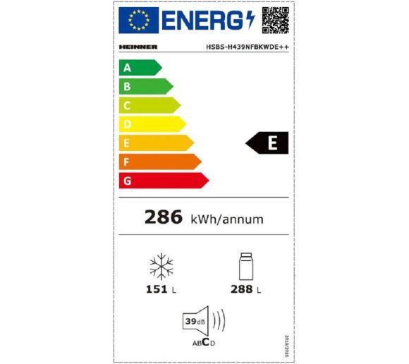 SBS frižider HEINNER  HSBS-H439NFBKWDE++ 439l/NoFrost/dispanzer/inverter/crni_2