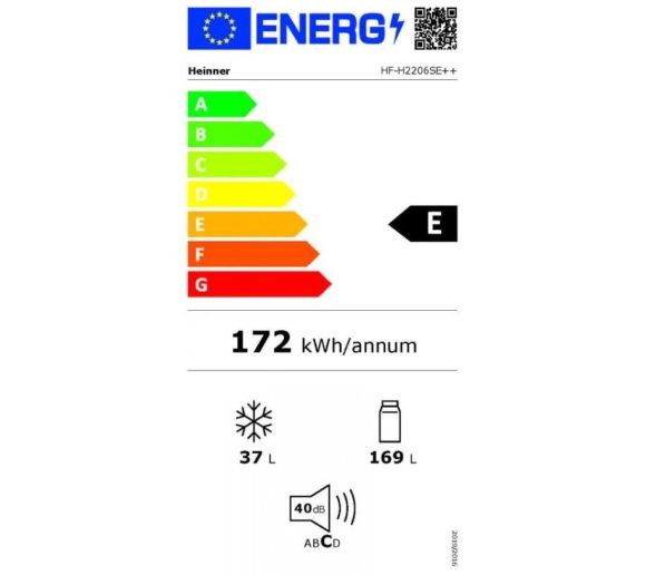 Kombinovani frižider HEINNER HF-H2206SE++ 206l/55x143/sivi_2