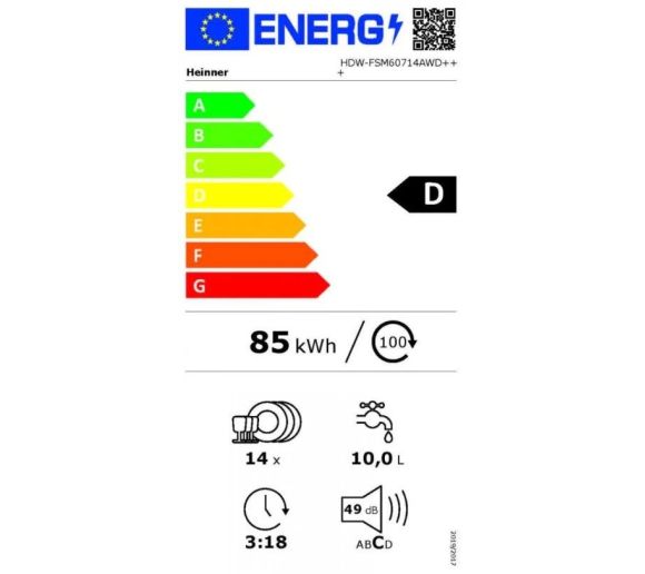 Mašina za pranje sudova HEINNER HDW-FSM60714AWD+++14kompleta/7prog/60cm/bela_2