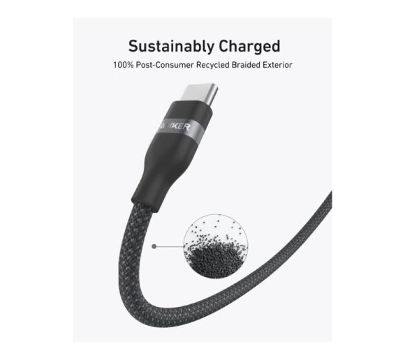 USB tip-C kabl M/M 0.9m, za Super brzo punjenje 240W/480Mbps, pleteni, crni _1