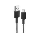 322 USB tip-A na USB tip-C kabl M/M 0.9m, 18W, pleteni, crni _small_1
