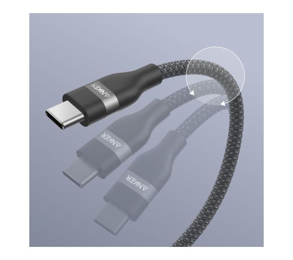 USB tip-C kabl M/M 1.8m, za Super brzo punjenje 240W/480Mbps, pleteni, crni _1