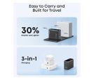 100W GaN zidni brzi punjač, 3-porta (2x USB-C i 1x USB-A) sa USB-C M/M pletenim kablom, tamno sivi _small_3