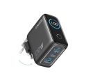 100W GaN zidni brzi punjač, 3-porta (2x USB-C i 1x USB-A) sa USB-C M/M pletenim kablom, tamno sivi _small_7