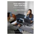 140W GaN zidni brzi punjač, 4-porta (3x USB-C, 1x USB-A) sa USB-C M/M pletenim kablom, tamno sivi _small_6