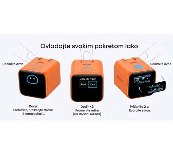 Nano 45W putni zidni punjač sa ekranom, USB-C port, narandžasti _6