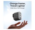 Nano 70W GaN zidni brzi punjač, 3-porta (2x USB-C i 1x USB-A) crni _small_0