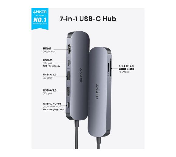 Nano USB-C Hub 7u1, sivi _5